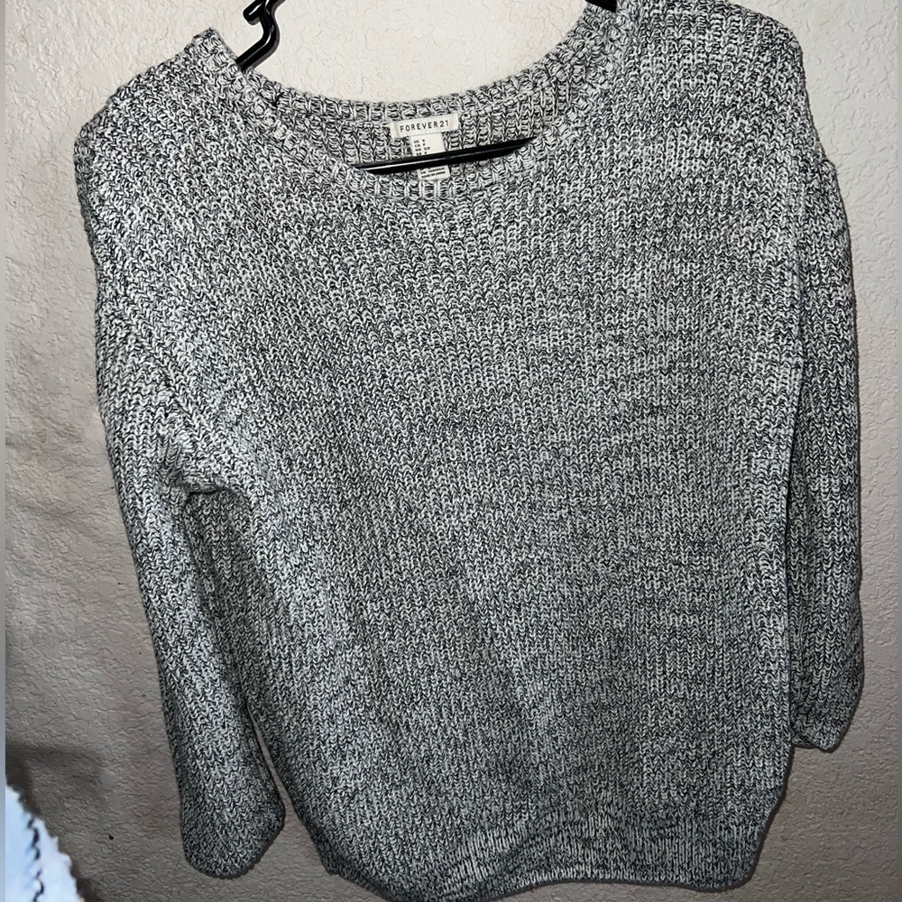Gray knit sweater